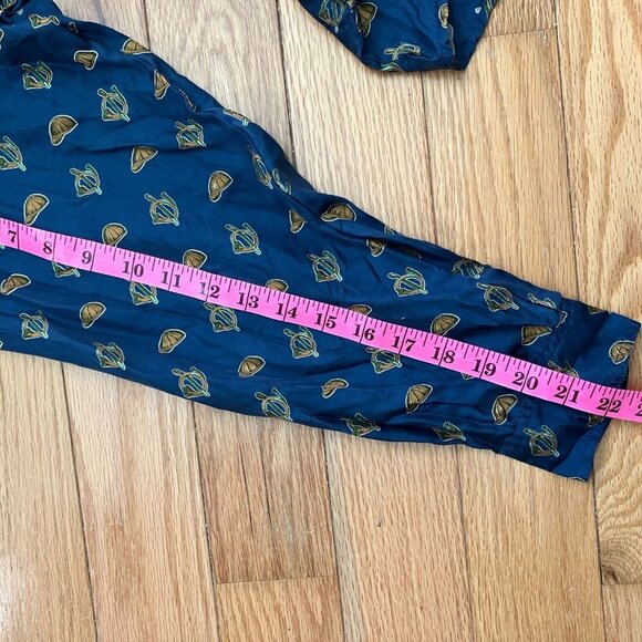 Vintage St. Michael Silk Shirt Mens L  Hunting Equestrian Novelty Print Navy Blu - Picture 12 of 14